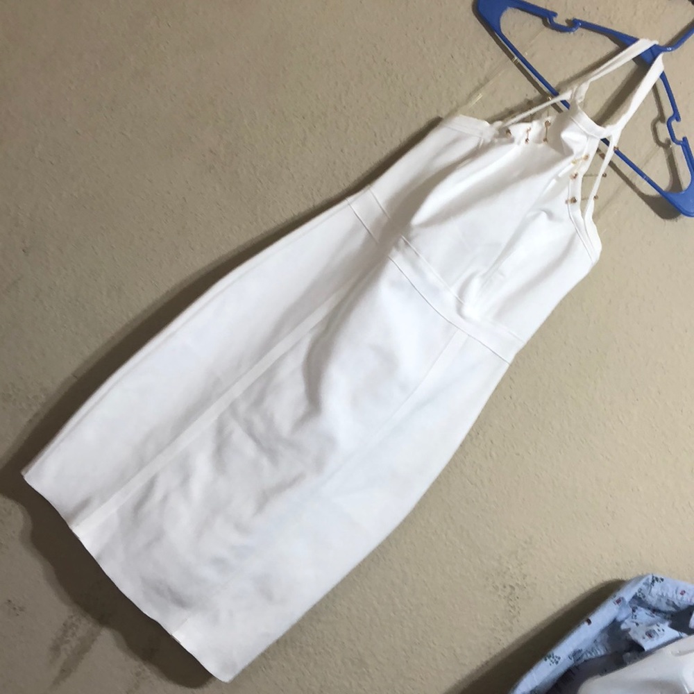 White halter top dress